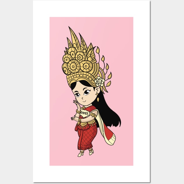 Khmer Cambodian Chibi w/cape Character Wall Art by KhmeRootz